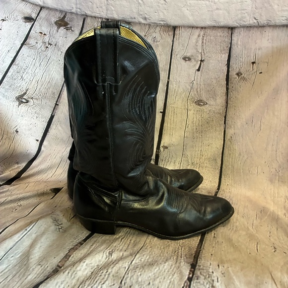 Evenin’ Star Men’s Pro Dance Western Black Leather Dusti Boots Size 8.5 Width D - Picture 1 of 12